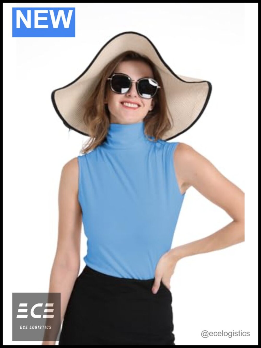 Soft Cotton Mock Turtleneck Shirt Sleeveless Base Layer Tank Top